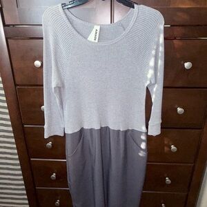 a new day Light Gray and Dark Gray Long Sleeve Dress